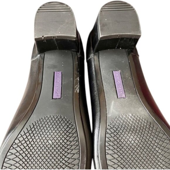 David Tate Simona Block Heel Leather Pumps - Black - 10 Wide - Picture 10 of 10